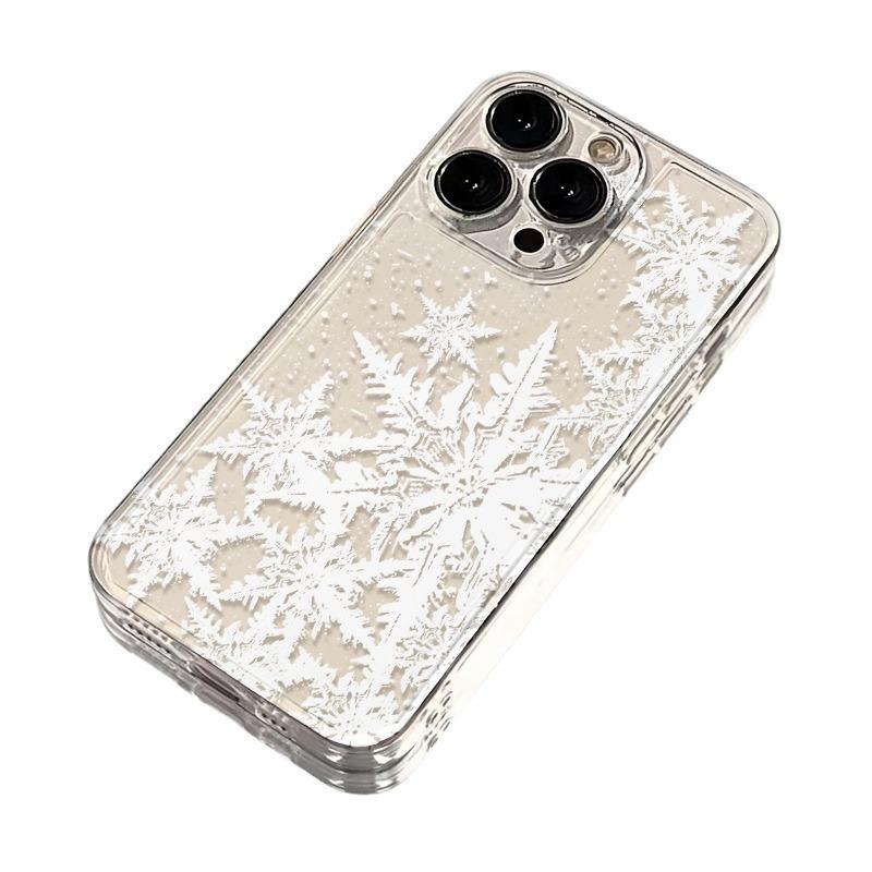 Grafický kryt na telefon se sněhovou vločkou pro iPhone 16 15 14 13 12 11 x XR Xs SE2 SE 8 7 plus pro Max mini TPU zadní kryt