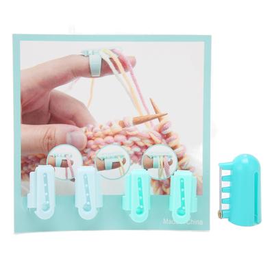 5pcs Plastic Yarn Guide Adjustable Opening Finger Holder Yarn Guide Separated for Knitting Green