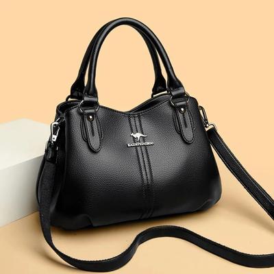 תיקי יוקרה איכותיים מעצב Crossbody עם קיבולת גבוהה תיקי כתף לנשים בצבע אחיד תיק כתף עור