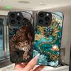 Für iPhone 16 15 Pro Max Plus 16E SE 2025 Gehärtetes Glas Handyhülle Coole Cartoon Tiger Drache Kameraschutz Harte Rückseite