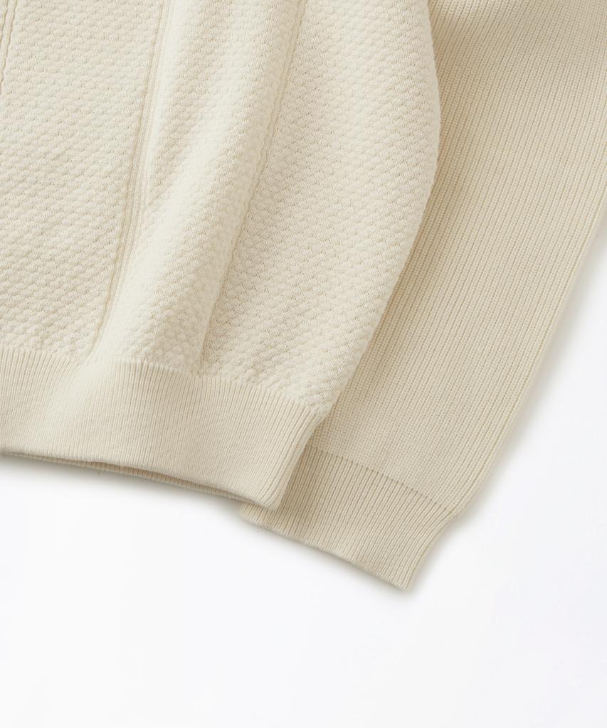 OUTSTANDING Ls Stripe Collar Knit Cardigan_Ivory