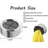 Self-Adhesive Dishcloth Holder - SSS - Round - Silver Metal - 8 Pieces - 4.2 X 2.2 Cm