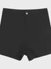 Damshorts med hög midja, A-linje, plusstorlek, förtjockad sammet för höst/vinter - Svarta, ledig passform för stövlar
