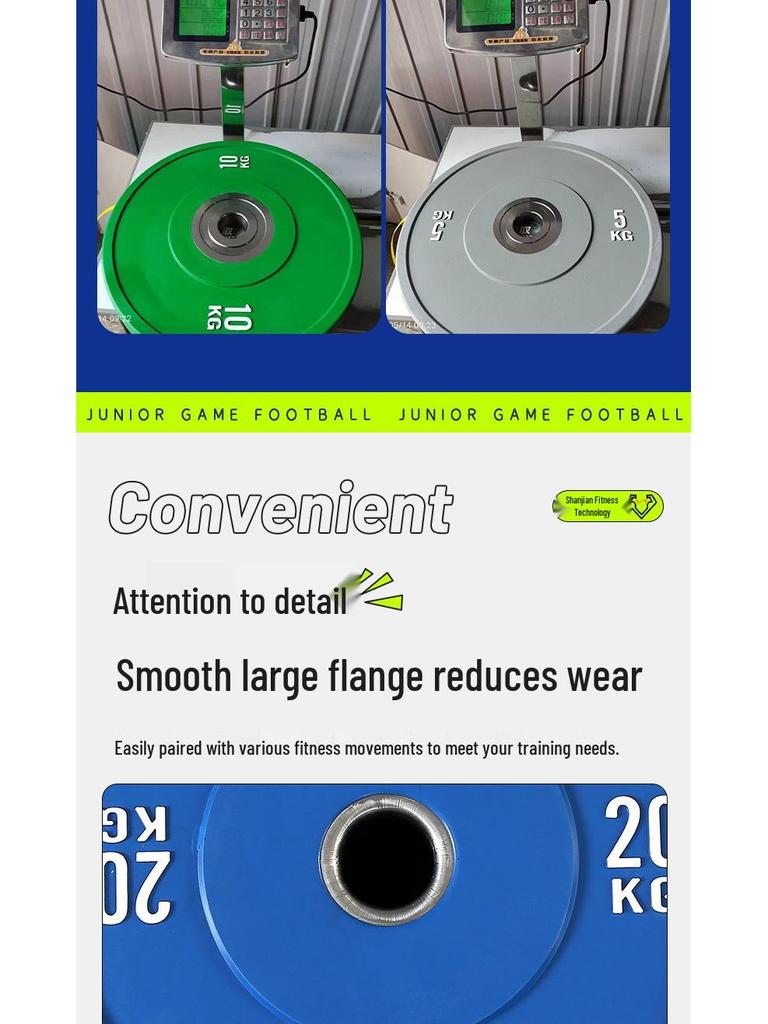 Colorful Rubber Weightlifting Plates - Drop-Resistant Set for Gym & Home Training