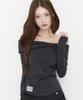 ILLIGO Bow Off-Shoulder Long Sleeve Black