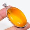 Yellow Onyx Gemstone Handmade 925 Sterling Silver Jewelry Pendant 2.48" KJ-144
