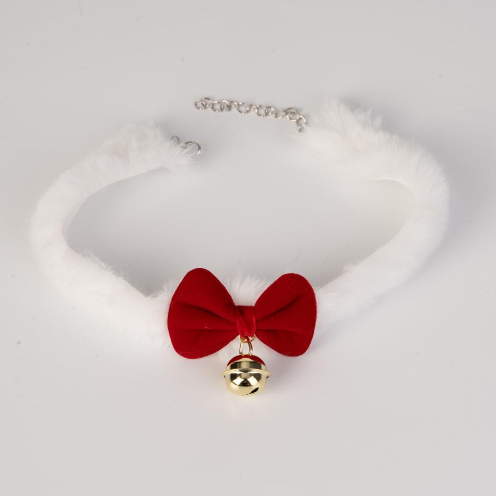 Plush Christmas Choker Velvet Bowknot Xmas Clavicle Chain  Holiday Photography Accessories