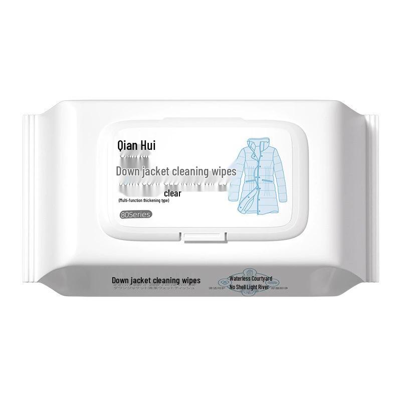 Portable No-Rinse Down Jacket Stain Remover Wet Wipes for Oil and Clothing Stains