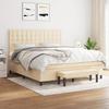 3136938 vidaXL Divan Bed with Mattress Cream 180x200 Cm Fabric