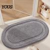 Alfombra de Baño Ovalada Alfombra, Microfibra Suave Altamente Absorbente Baño Antideslizante Antideslizante Felpa Esponjosa Felpudo para Ducha Bañera Lavabo