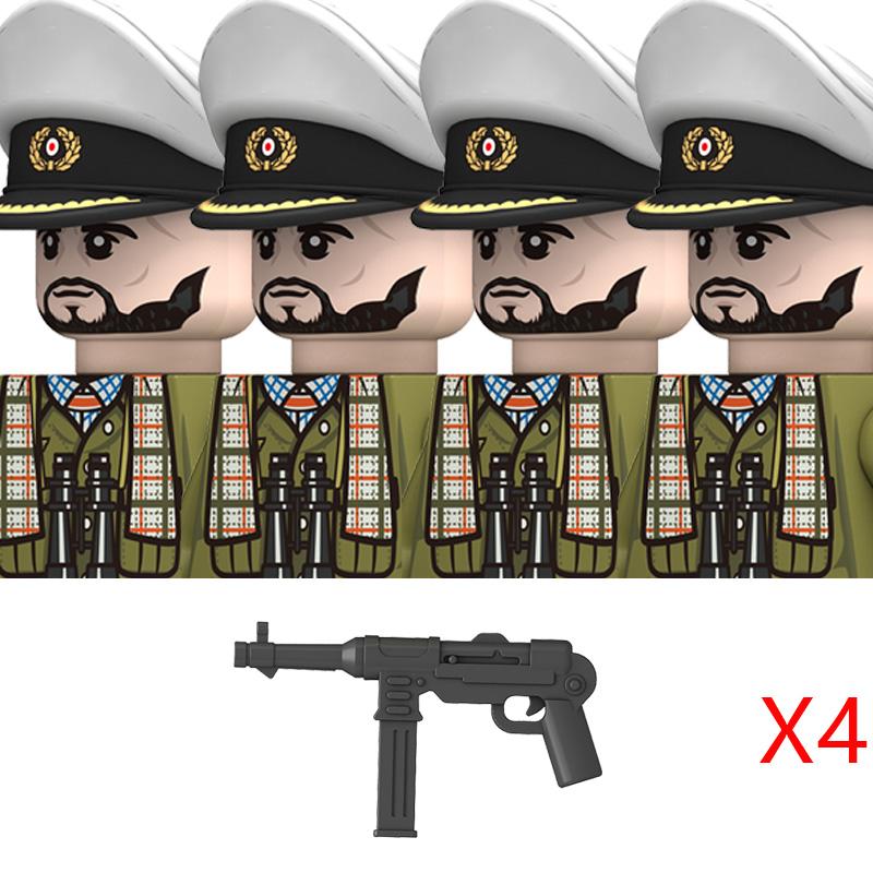 WW2 Military Navy Series Soldier Figures Building Blocks Navy Warrior Bricks Toys Gifts