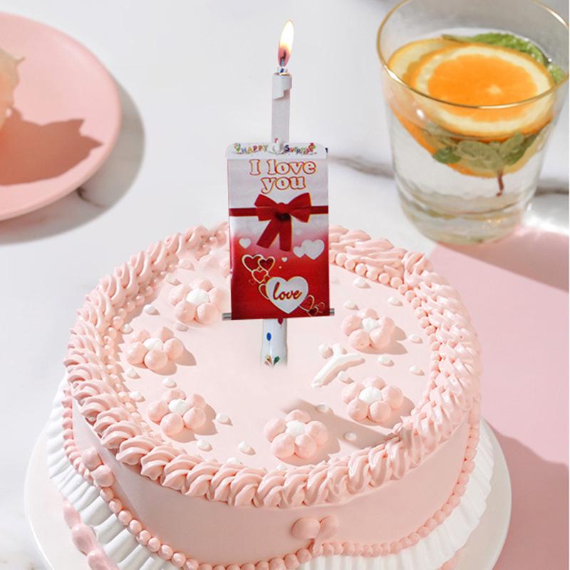 Surprise Music Singing Cake Candles with Candy Confetti Fountain for Birthday Parties