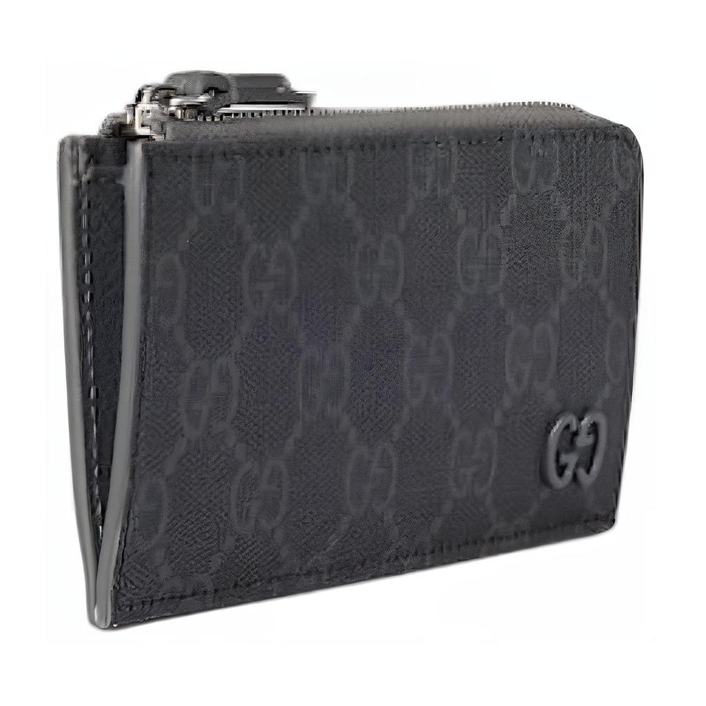 Gucci GG Logo Zipper Wallet Unisex Wallet Dark-Gray 795233-FACQC-1048