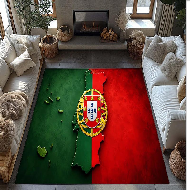 Portugal national football team Printed Flannel Area Rug Non Slip Soft Polyester Floor Carpet Indoor Decor Mat for Bedroom Living Room Sofa