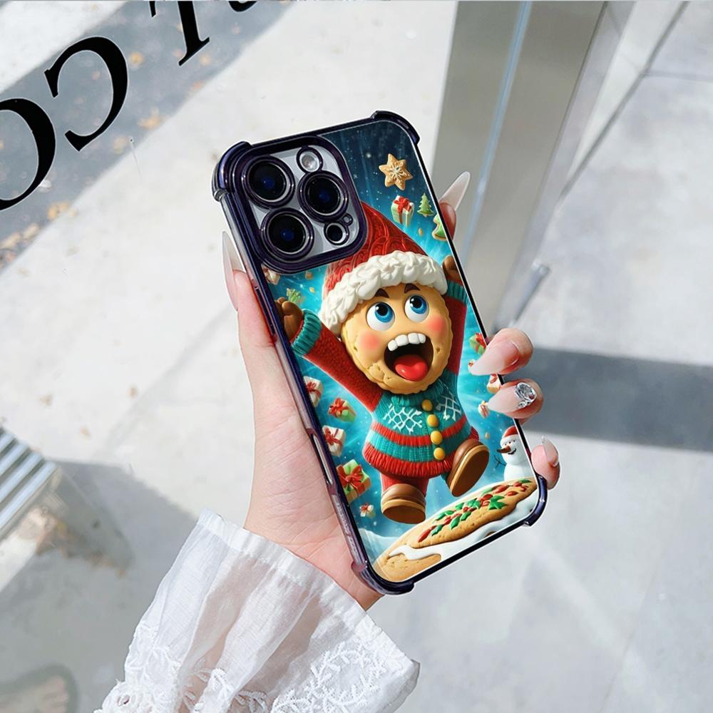 Ae108 Happy New Year Merry Christmas Electroplated TPU Phone Cases for Xiaomi 11 Lite Redmi Note 13 Pro 12C 9S 14C Huawei Four Corner Protection Cover