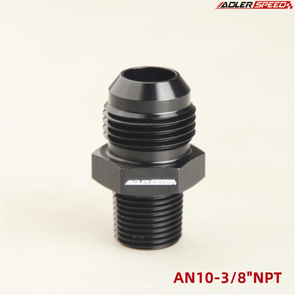 AN3/AN4/AN6/AN8/AN10/AN12 To 1/8" / 1/4" 3/8" 1/2" 3/4" 1"NPT Straight Fuel Hose Adapter Pipe Thread Fitting Black
