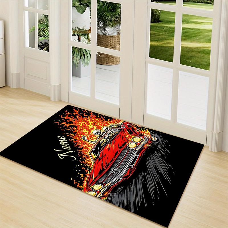 Custom Name Kitten Clown Balloon Theme Carpet Rug Customizable Soft Washable Anti-Slip Home Living Room Sofa Mats Personalized Rug. 0909106