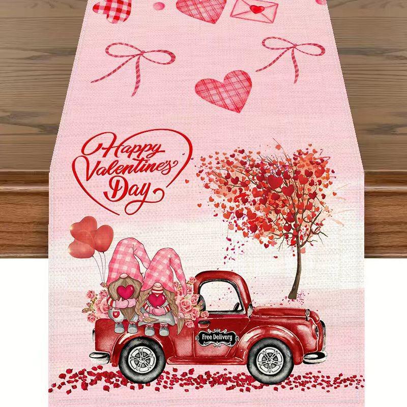 Desktop Ornaments Love Table Flag Tablecloth 33*183cm Table Runner For Festive Atmosphere Event Decoration Valentine's Day Party