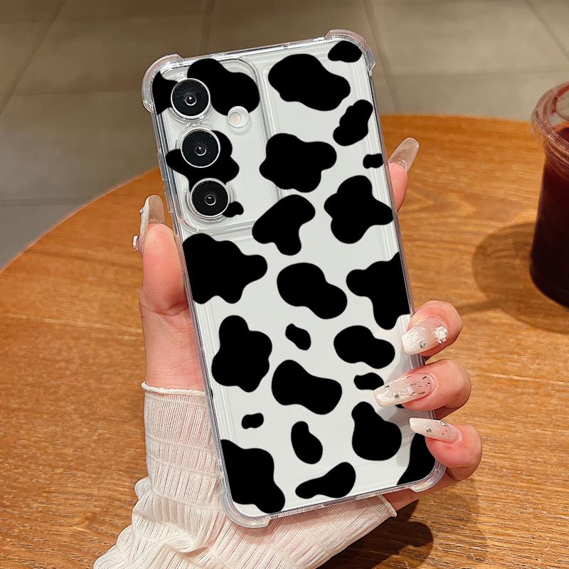 Cow Stripe Pattern Phone Case For Samsung Galaxy A57 A37 A17 A56 A16 A55 A36 A26 A15 A35 A54 A53 5G Clear Shockproof Soft Cover