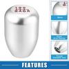 A ABSOPRO 6 Speed Universal Car Gear Shift Knob Stick Shifter Handle Car Shift Knob Silver Tone