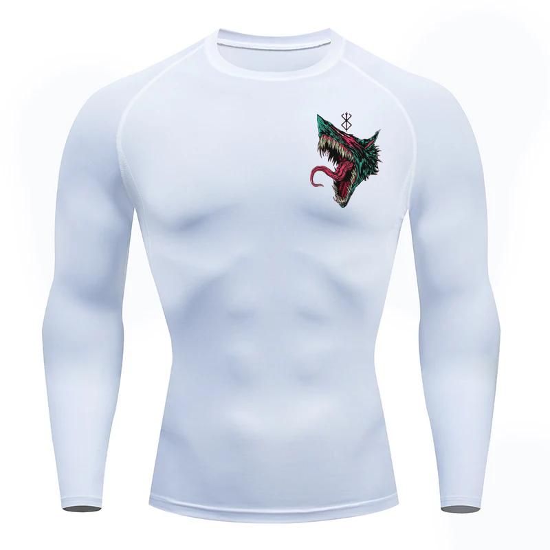 Guts Santa Hat Graphic Compression Shirts Men Gym Workout Running Tshirt Summer Athletic Quick Tees Tops Short Sleeve Rash Guard