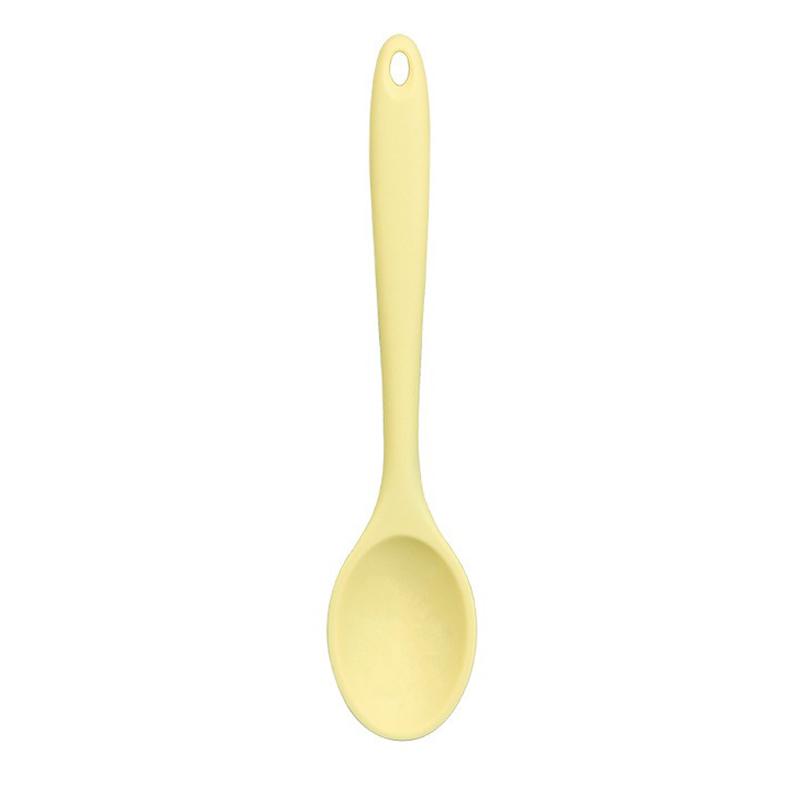 Solid Color Silicone Spoon Heat Resistant Non-stick Rice Spoons Kitchen Utensil Slotted Spoon Cooking Kitchen Tool Tableware