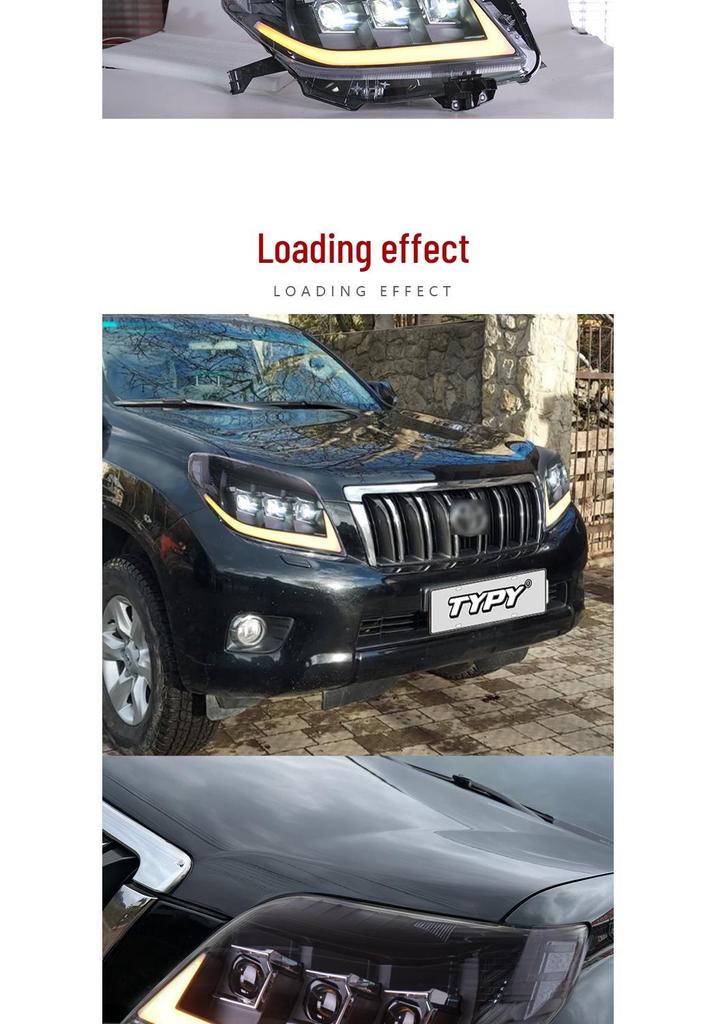 Prado 10-13 LED Headlights: Daytime Running Lights & Sequential Turn Signals