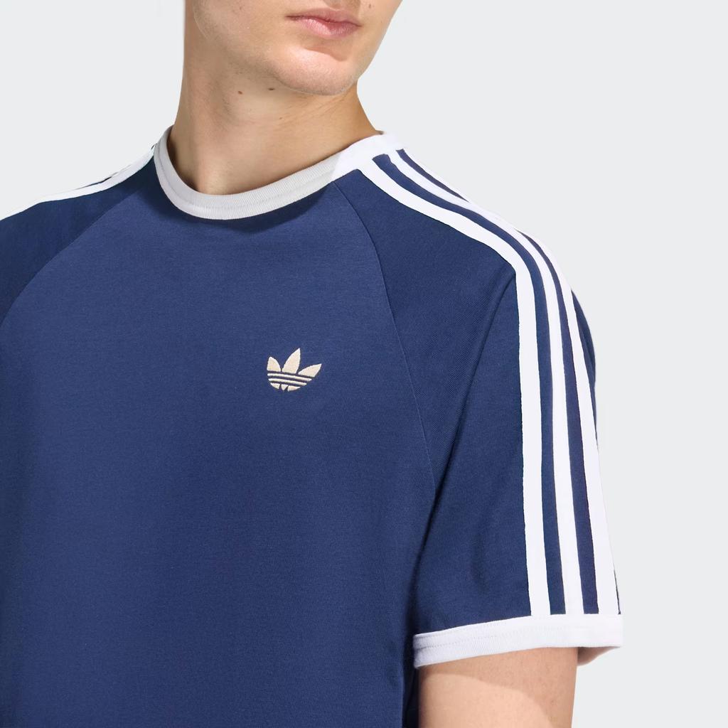 Adidas Originals Striped Logo Short Sleeve T-Shirt Men tops KE3536