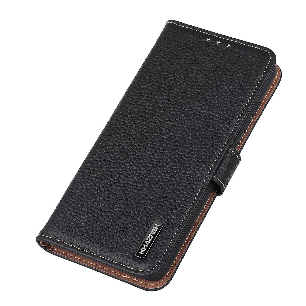 KHAZNEH For Motorola Moto G56 5G Case Genuine Cow Leather Flip Phone Cover