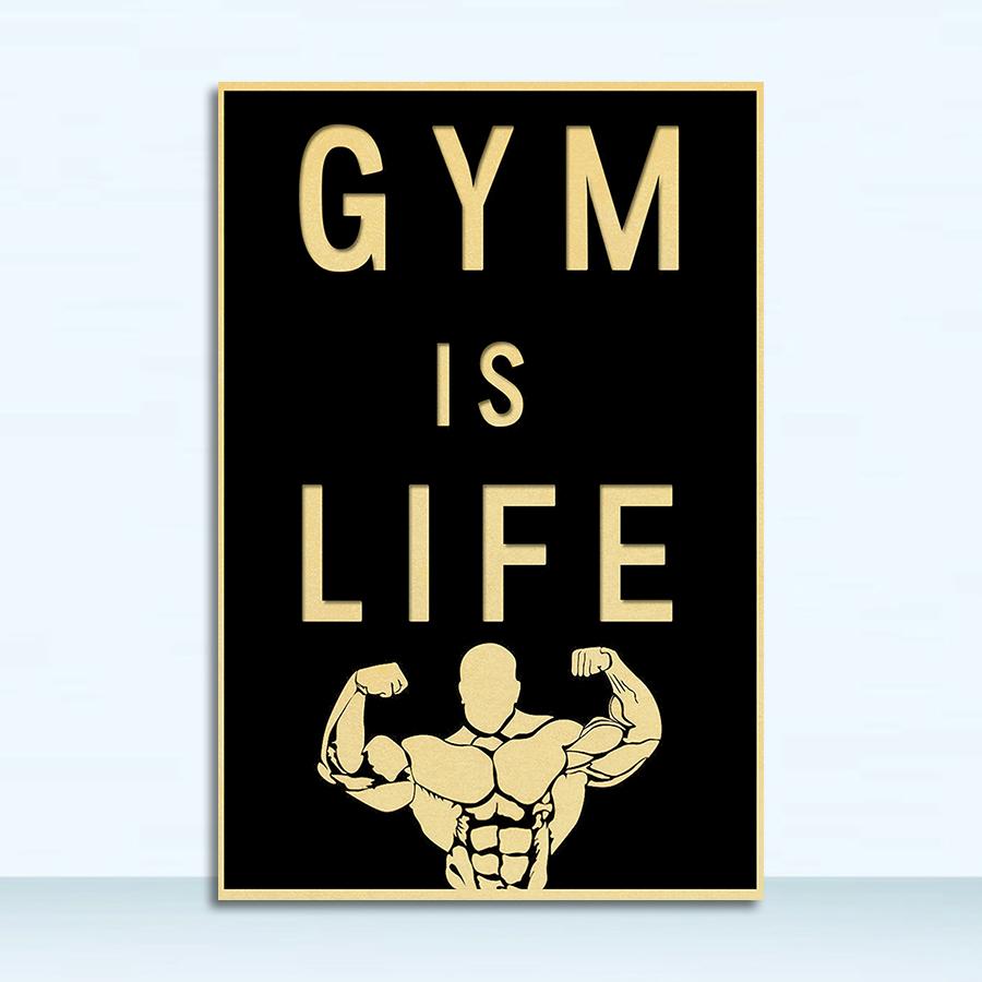 Umelecká maľba Retro plagát Nástenná výzdoba domova Rôzne kreslené formy Fitness Bodybuilding Muscle