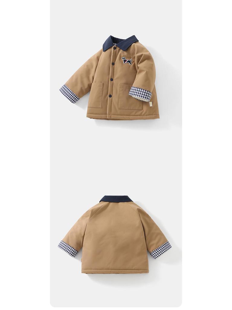 DUUDUU 2025 New Style Infant & Toddler Jacket - Fleece-Lined Korean Style Cotton Coat for Baby Boys