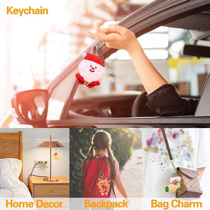 1PC Ornament Plush Keychains Gift Bag Charm Keyring Bag Pendants Cute Christmas Plush Doll Bag Accessories Christmas