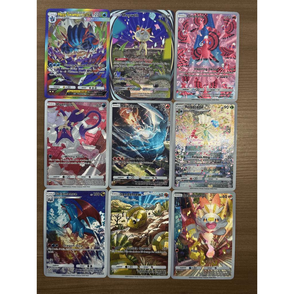 Diy Pokemon Pocket Charizard Blastoise Venusaur Mareep Series English Texture Flash Card Classic Game Anime Collection PTCG Y Kid Friendly