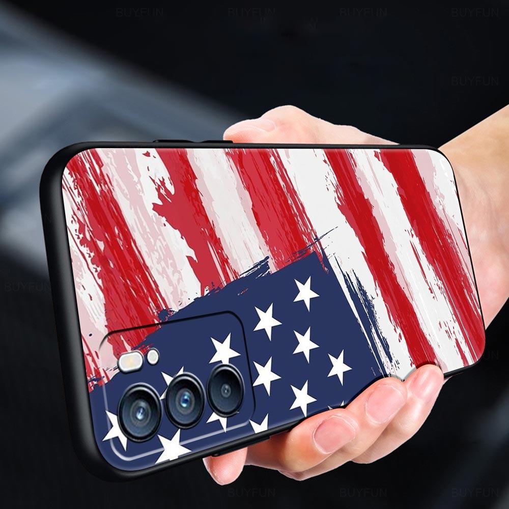 Phone Case Cover For Oppo A17 A31 A54 A57 A78 A79 Find X5 X6 Reno 7 8 10 11 12 13 F Pro 5G Soft TPU American United States Flag