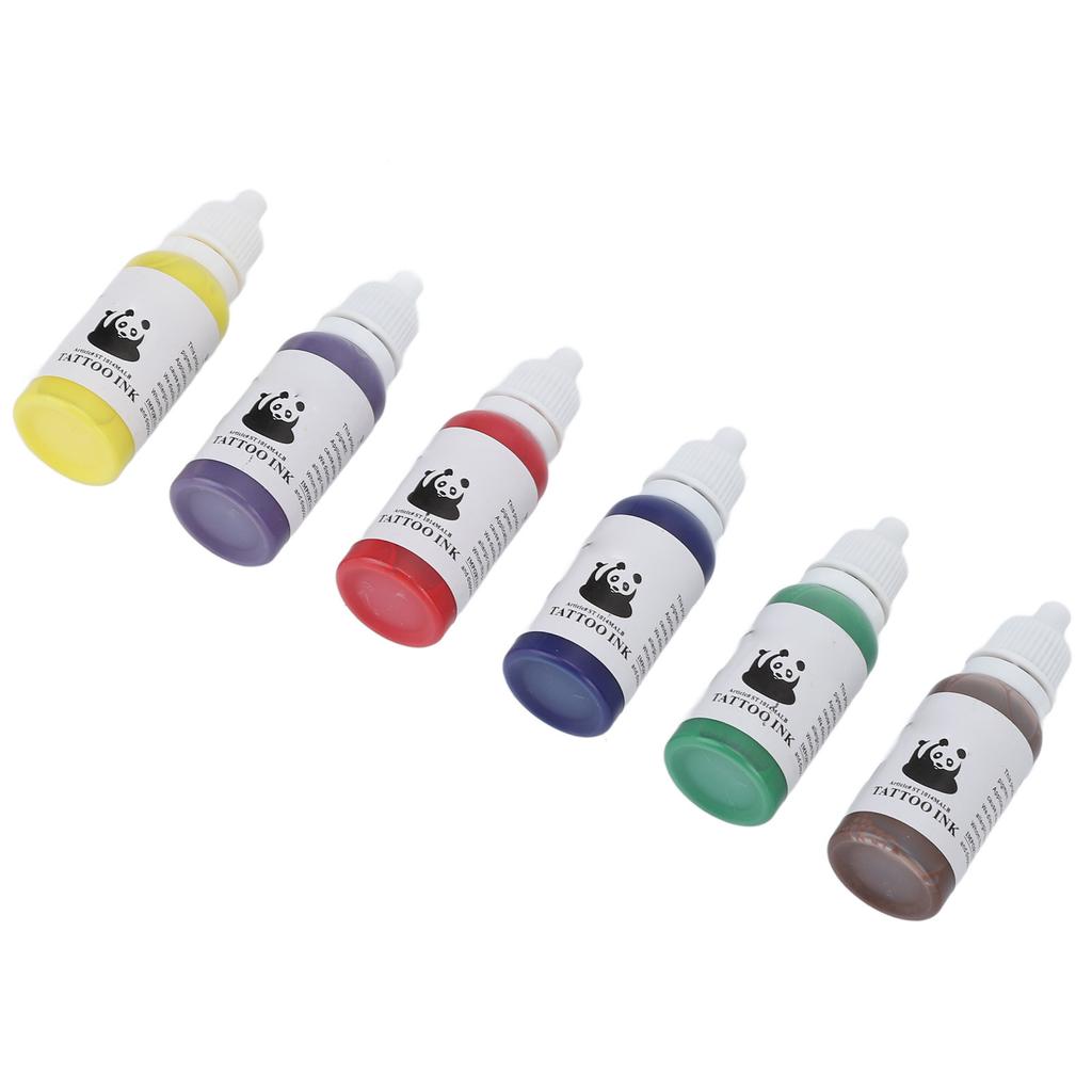 6 Color 15ml Tattoo Pigment Set Professional Home Salon Fast Coloring Tattoo Ink for Novice Tattoo Artist