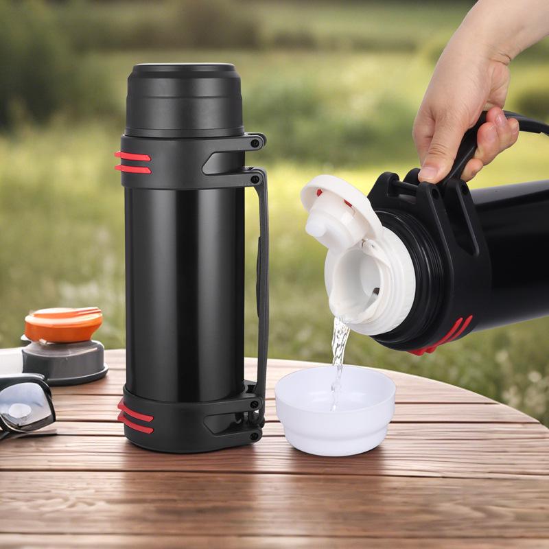 Hervidor de Viaje Aislado de Acero Inoxidable 304 - Botella de Agua Portátil de Gran Capacidad para Acampada al Aire Libre.