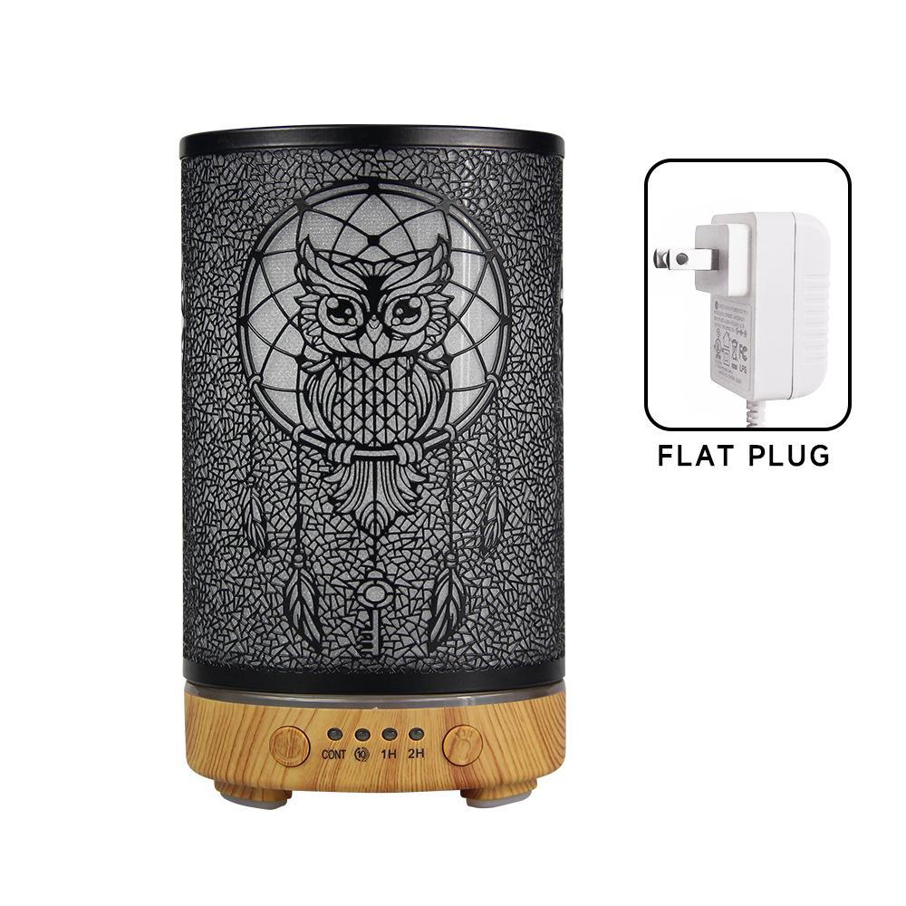 Hohle Eule Ätherischer Öl Diffusor 100ml Ultraschall Luftbefeuchter Nachttisch Dekoration Licht Duftverteiler mit LED Nachtlichtern