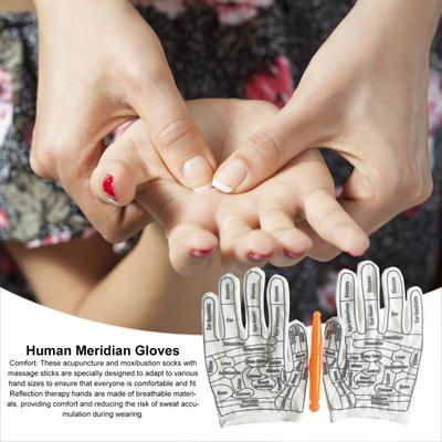 Reflexology Hand Massage Gloves with Acupressure Massage Wand Hand Care Tools Improve