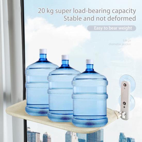 Faltbare Katzenhängematte, atmungsaktiver Netzstoffbezug, kabelloses Katzenbett mit 4 Saugnäpfen, kabelloser Stahlrahmen, Fenstersitzstange zum Sonnenbaden im Innenbereich