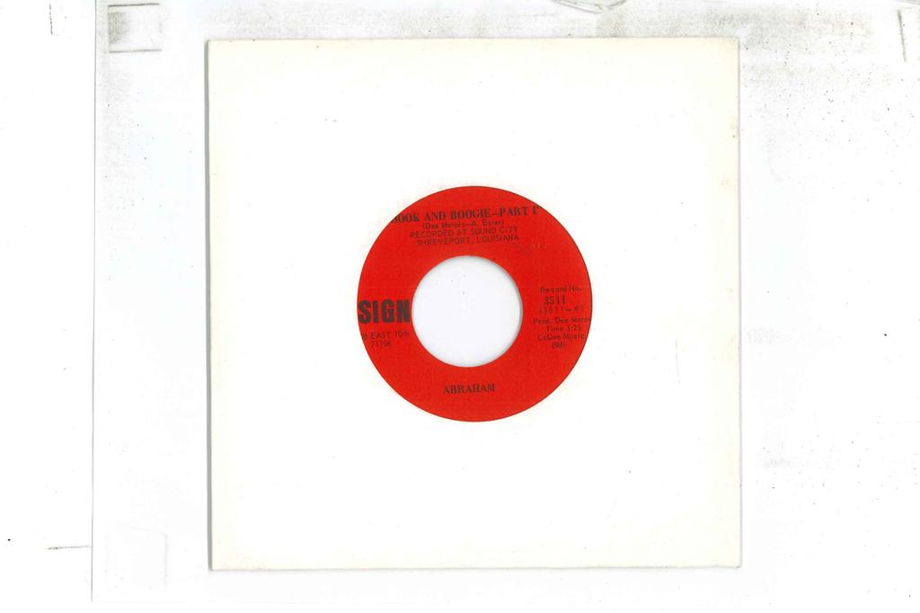 7inch Record ABRAHAM  Hook And Boogie 3511 HY SIGN 1972 US SoulFunk Used
