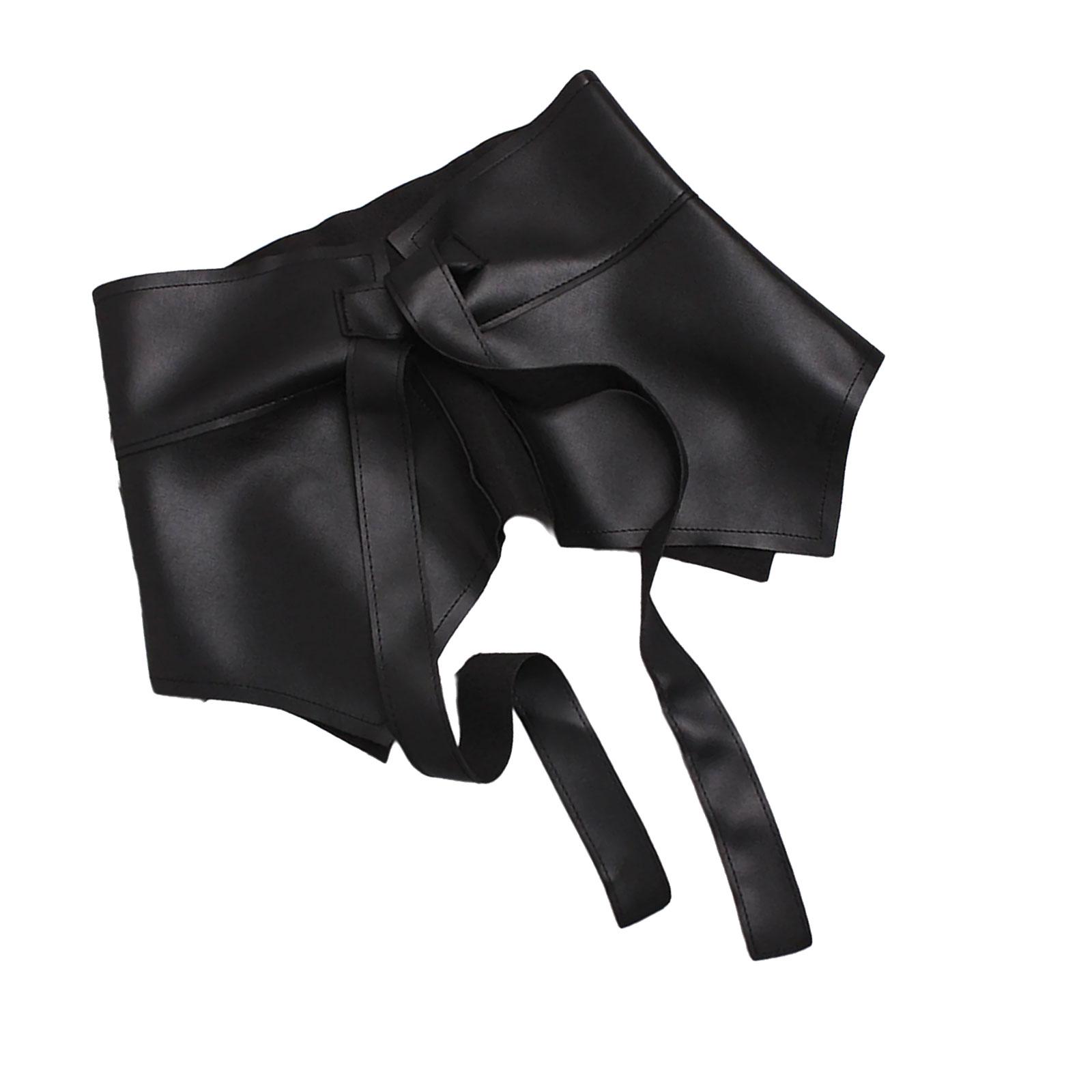 

Пеплум пояс-корсет Элегантная цепочка для платья Эластичный волан Пояс Модная цепочка под грудь Широкий пояс чёрный