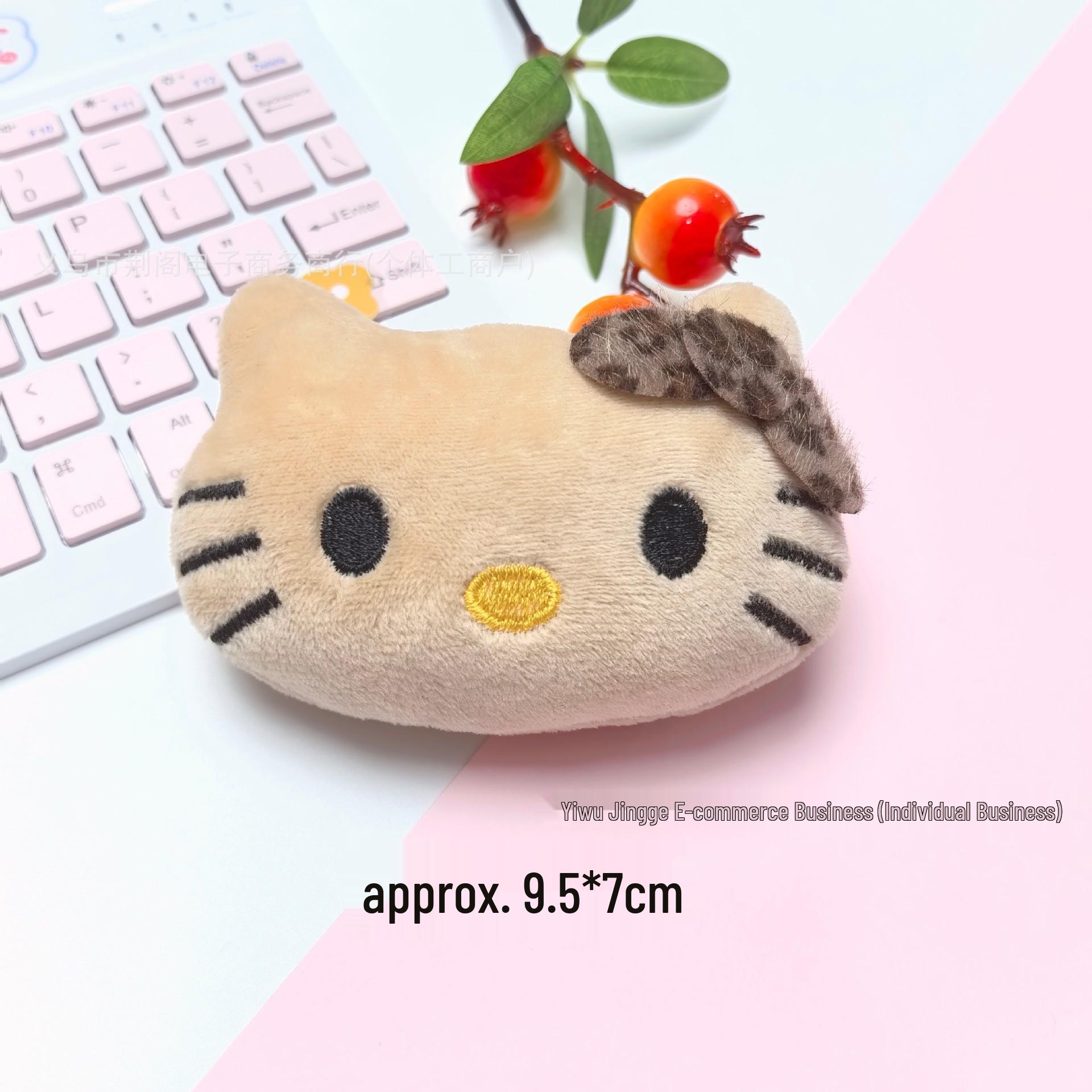 Леопардовый Принт KT Cat Пищащая Подвеска и DIY Брошь Брелок Аксессуары Back Opening света кофе