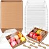 10pcs Transparent Baking Sandwich Packaging Boxes, Dessert Cake Boxes, Snow Skin Mooncake Layered Food Takeout Containers