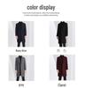 Men's 2025 Winter Korean Style Woolen Coat: Trendy Mid-Length Thick Thickened British Windbreaker