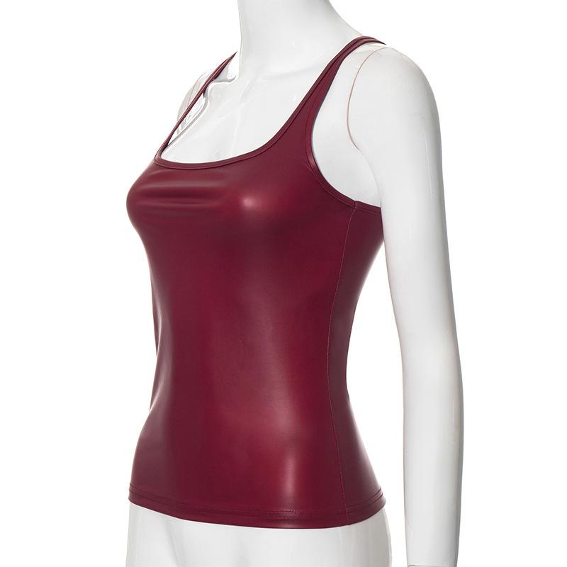 Solid Tanktopp Dame Edgy Klær Y2k Tilbehør Ermeløs Ropa De Mujer Firkantet Krage Camison Sommer Koreansk Mote Klær