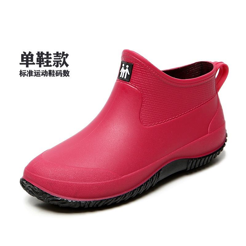 Fashion short rain shoes men's four-season work shoes low-top non-slip kitchen shoes wear-resistant rubber shoes fishing shoes waterproof shoes women