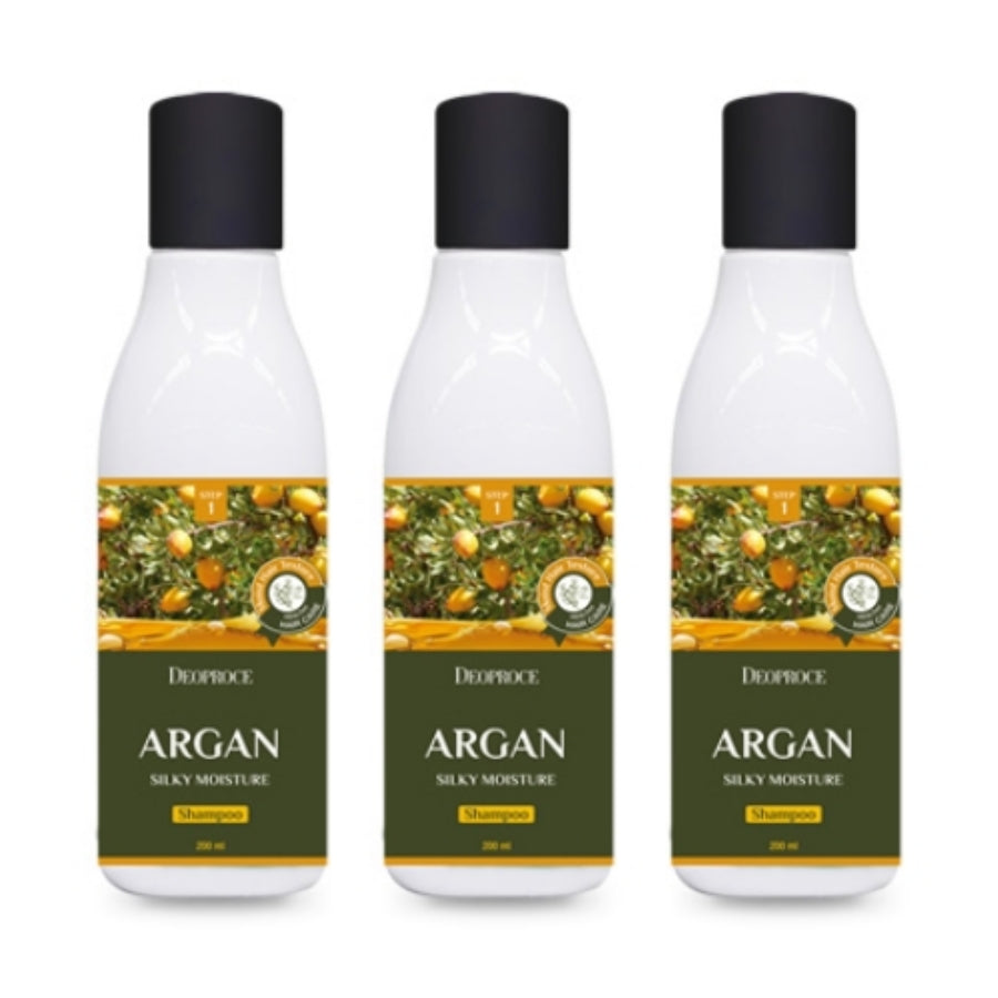 Deoproce Argan Seidiges Feuchtigkeitsshampoo 200 ml * 1 Stück/2 Stück/3 Stück