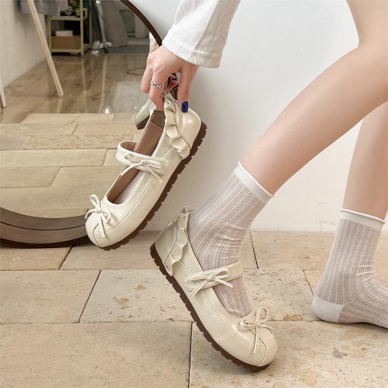 White French Ballet Style Light Mouth Flat Sole Shoes Women's Summer 2025 New with Skirt Retro Versatile Mary Jane Shoes