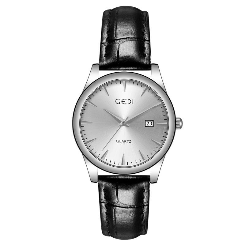 Couple Classic Leather Watch Simple High-End Calendar Waterproof Quartz Watch High-Value Watch