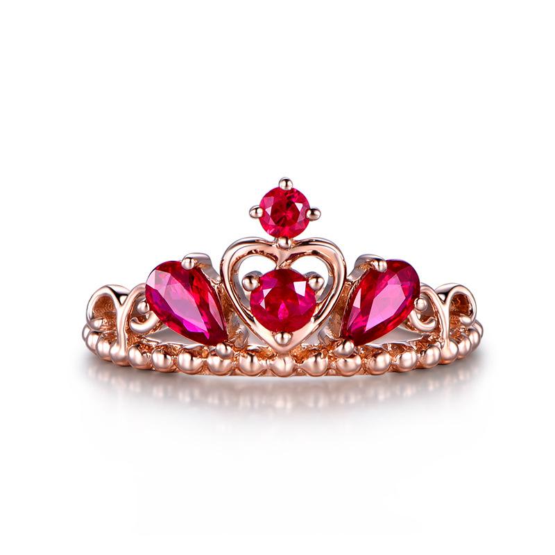 

Cellacity Ruby Silver Ring for Women Classic Queen Crown Lady Fine Jewelry Engagement Party Gift Wholesale Size 6-10 красный